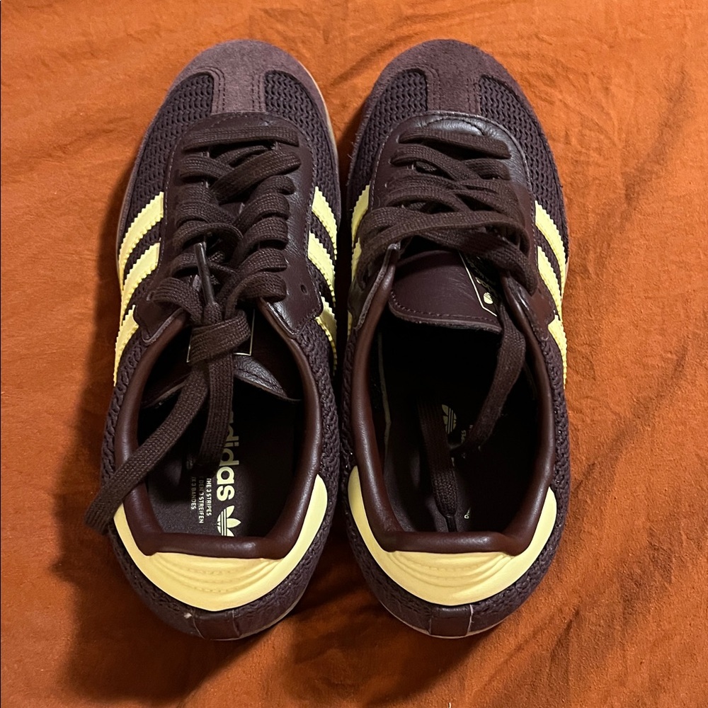 Adidas dark brown and Beige sambas
